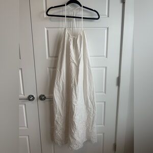 Zara open work embroidery strap dress